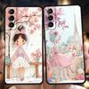 Чехол для телефона Cover для Samsung Galaxy S25 Edge S24 S23 S22 S20 S21 FE Ultra S10 S10E Plus 5G Мягкий ТПУ Capas Мультяшная Девушка Funda Сумка