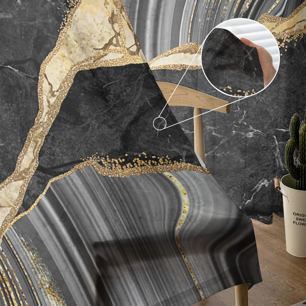 Тюлевые шторы с черной мраморной текстурой для гостиной, прозрачные занавески для спальни, оконные жалюзи, вуаль, шторы