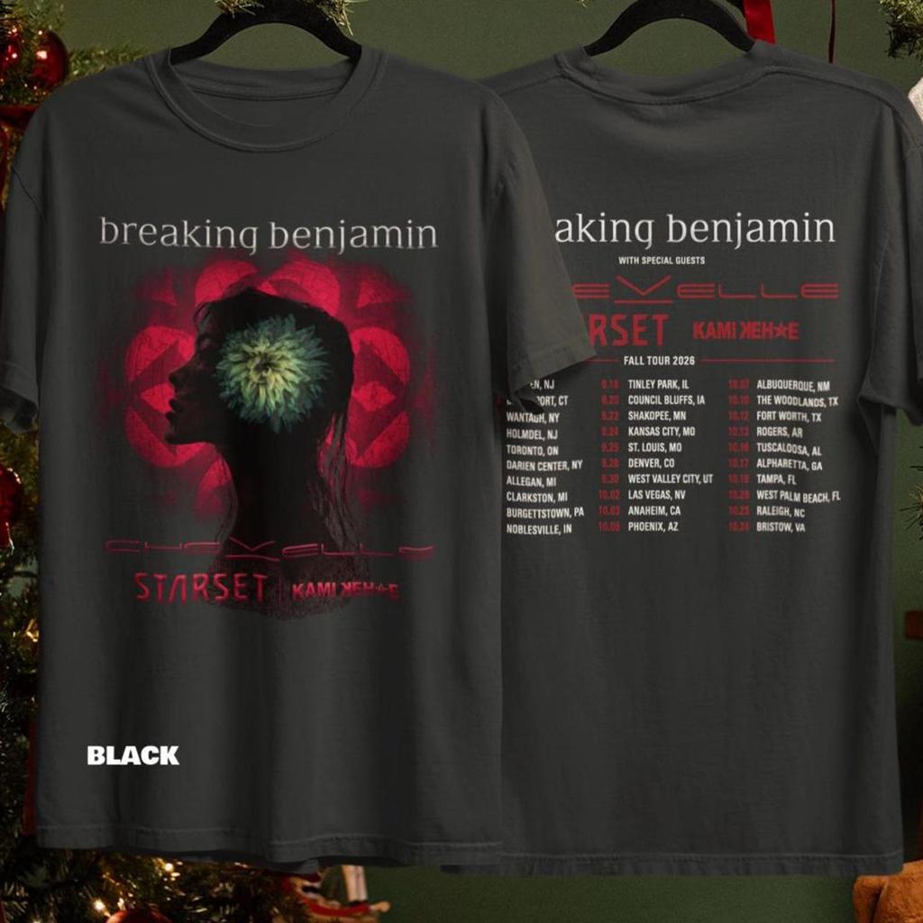 Унисекс футболка Breaking Benjamin Тур 2026 | Графическая футболка рок-группы | Подарок для фаната музыки