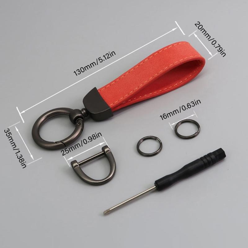 Simple PU Leather Keychain Unique Women Men Car Keyring Antilost Key Holder Unisex PU Leather Car Keychain