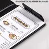 PU Leather A6 File Folder Storage Slot Business Meeting Contract Clamp  Restaurant