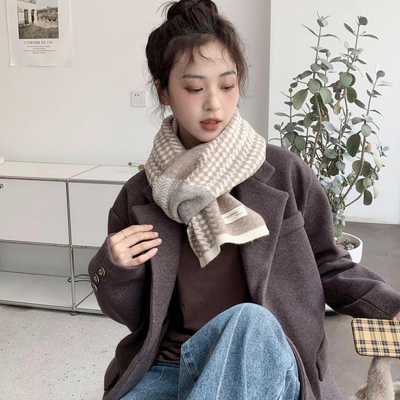 Women's Korean Style Knitted Scarf: Warm, Versatile, Neck Protection, Colorful, Decorative, Perfect for Autumn & Winter