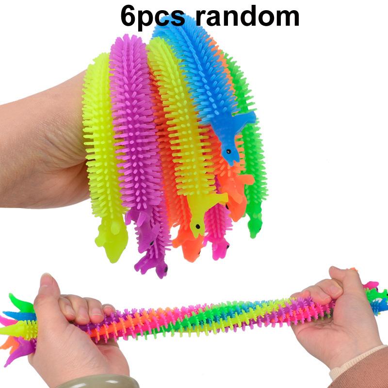 1-6 шт. Забавный единорог, червь, лапша, игрушки-непоседа, растягивающаяся веревка, TPR веревка, антистрессовые игрушки, игрушка для снятия стресса, аутизм, вентиляция
