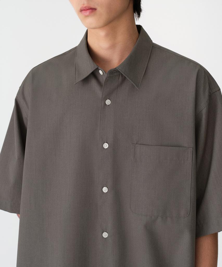 MUSINSA STANDARD Relaxed Wool-Like Short Sleeve Shirt [Taupe]