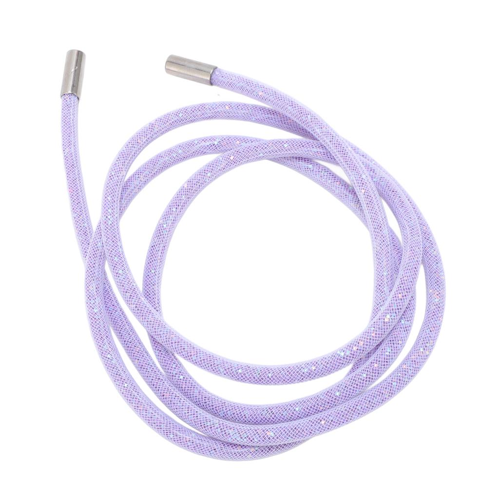 Блестящий шнурок-затяжка Белая сетка Блестящие пайетки Круглый шнур для толстовки Одежды Обуви Спортивных брюк 138 см