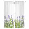Весенние растения, лавандовые шифоновые прозрачные шторы для гостиной, спальни, украшение дома, оконная вуаль, тюлевая занавеска