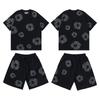 Premium Cotton Puffed Floral Hoodie Jogger Set Unisex Streetwear Casual Outfit Fall