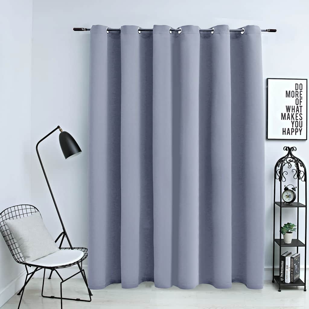 Blackout Curtain with Metal Grommets Gray 290 x 245 cm