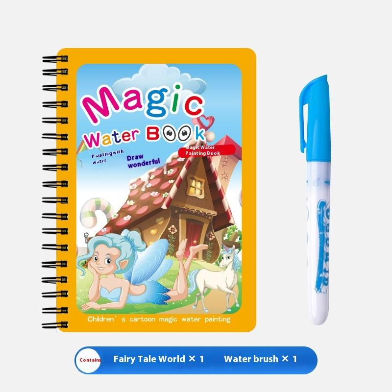 1 Книга+1 Ручка Многоразовая Книжка-раскраска Книга для рисования водой Сенсорная Раннее развитие Пазл Игрушки для рисования