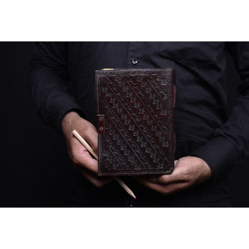 Журнал Викка из кожи ручной работы, коричневая пентаграмма, тисненая пустая книга заклинаний теней, блокнот, гримуар, книга для записей