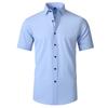 European and American Style Men's Summer Top Solid Turn Down Collar T-shirt Short Sleeve Menswear