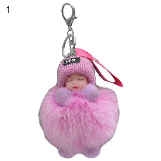 Lady Lovely Girl Bag Pendant Plush Doll Car Key Chain Pendant Mini Sleeping Toy Doll