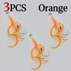 3 шт. Мягкие светящиеся в темноте юбки кальмара приманка с 2 ассист-крючками для медленного джиггинга, приманка для троллинга для морской рыбалки (Оранжевая Роза Белая)