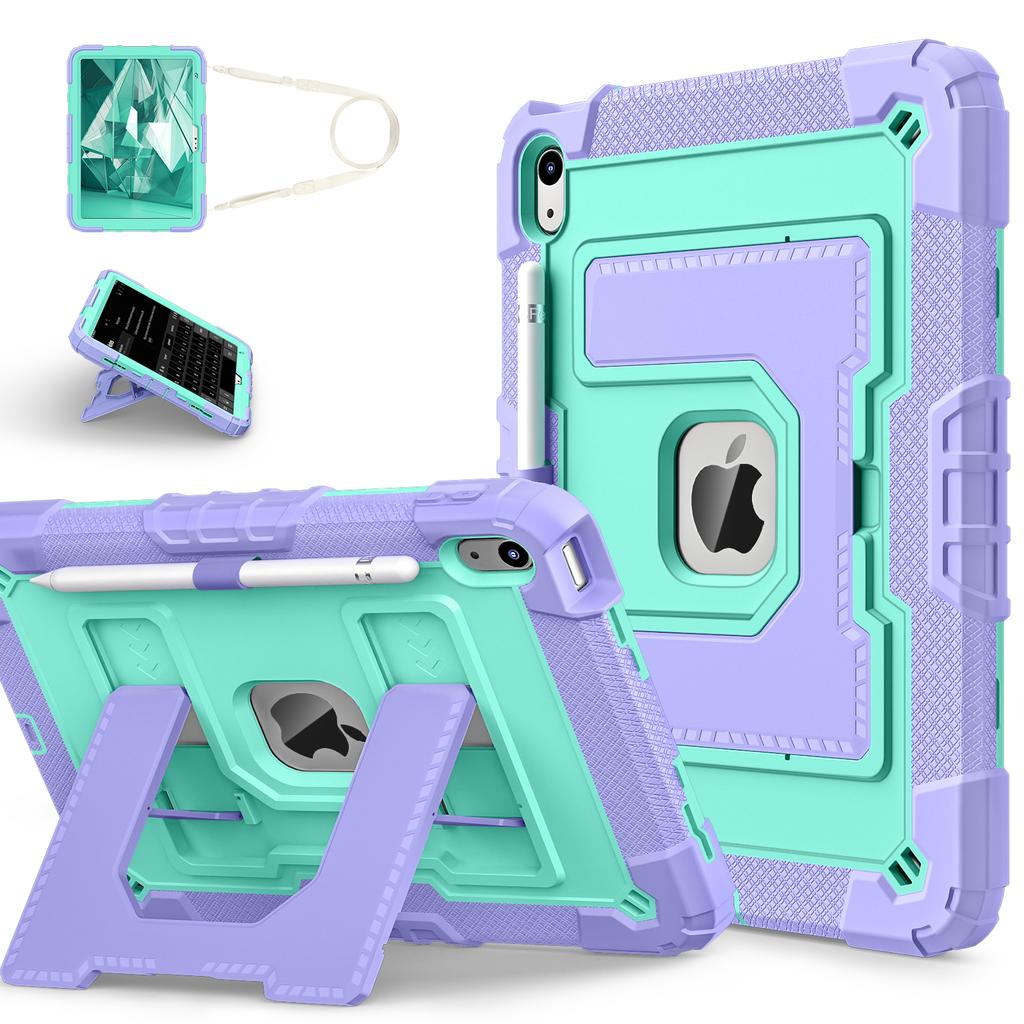 Hybrid Larger Stand Case Universal for IPad 11" 2025 A16 11th 10.9 2022 10th Gen 3-Layers Shockproof Cover with Shoulder Strap