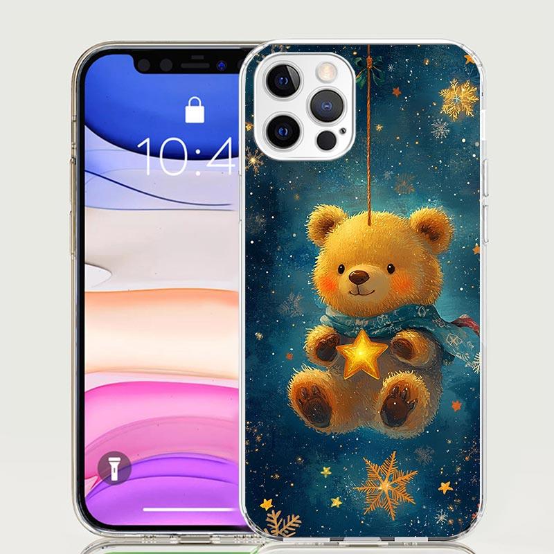 Животное Коричневый Милый Медведь Чехол для Телефона Для iPhone 17 Air 16 15 Plus 11 14 Pro Max 13 Mini 12 7 8 + SE Рисунок Арт Индивидуальная Крышка 17