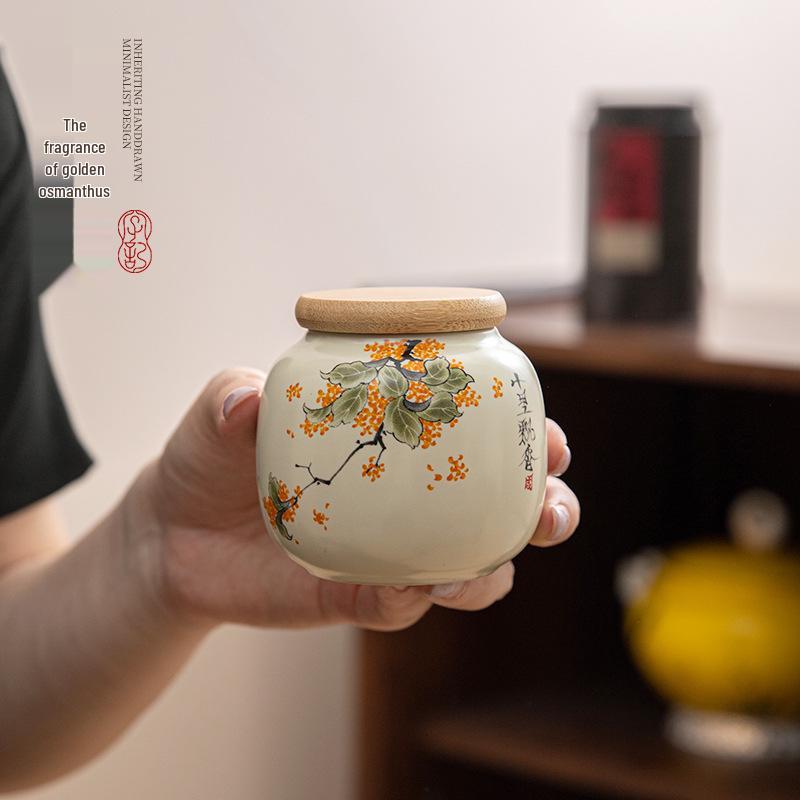 Высококачественная влагостойкая керамическая банка для чая Youhuang: Компактная, портативная и герметичная банка для хранения