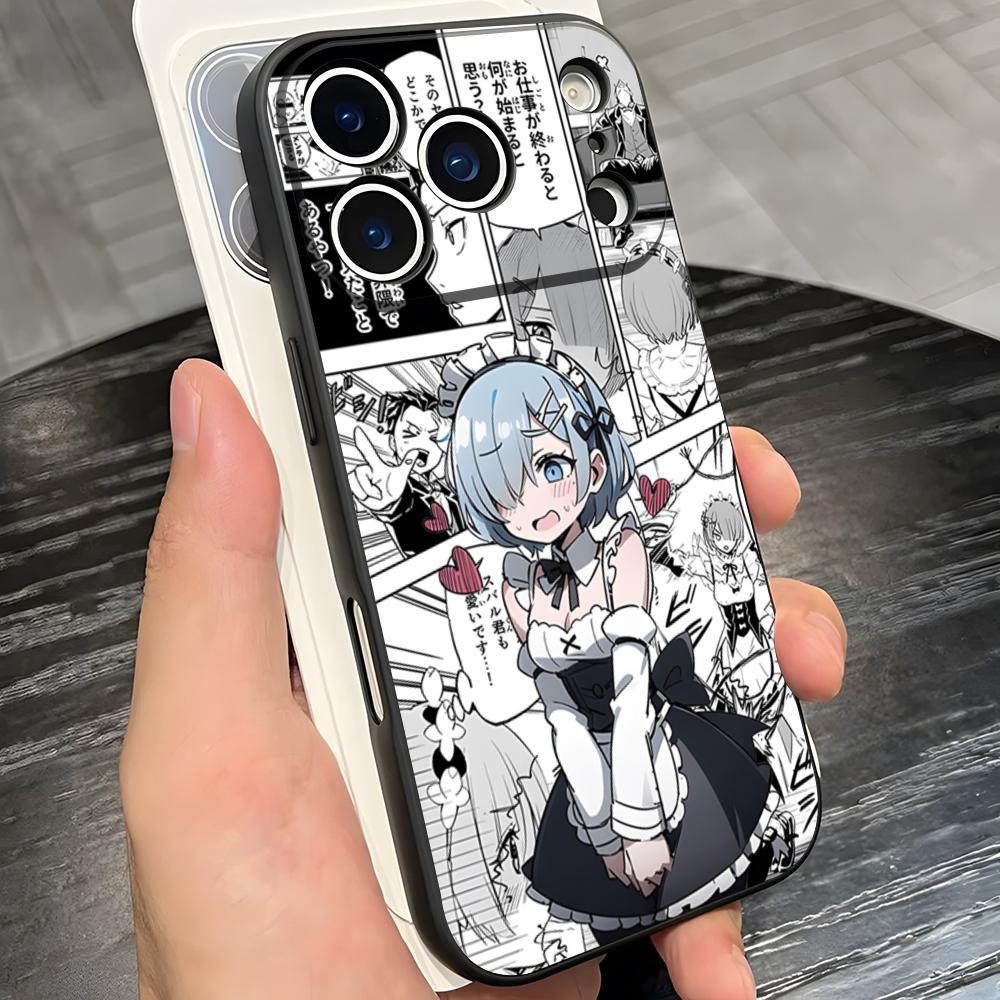 Чехол для телефона с персонажем Аниме Re Zero Рем для IPhone 17 Pro Max 16 15 14 Pro Max 13 11 X Xs Xr 8 7Plus Силиконовый чехол