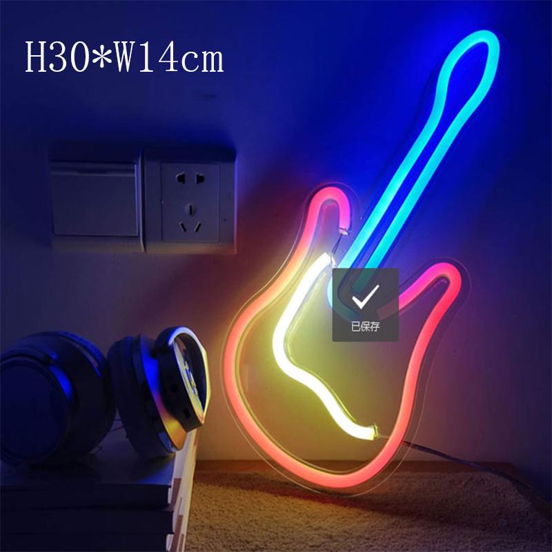 Гитарный свет светодиодный свет 3D неоновая вывеска декоративный свет искусство неоновая вывеска для украшения дома рок-бар паб отель пляжная вечеринка Usb-лампа