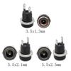 10Pcs 3.5*1.3mm 5.5*2.1mm 5.5*2.5mm DC Power Jack DC022B 5.5 X 2.1mm Panel Mount Connector