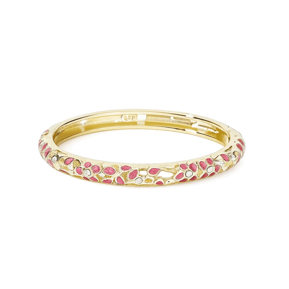 Traditional Flower Crystal Bangle Colorful Women's Hand Bracelet Vintage Cloisonne Bangle  Ladies