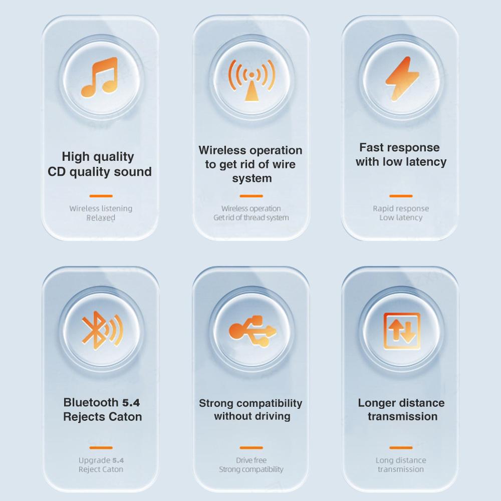 Bluetooth 5.4 адаптер USB Bluetooth 5.3 для ПК Dongle адаптер беспроводной мыши клавиатуры музыкальный аудио приемник USB передатчик