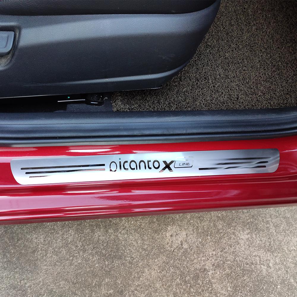 Автостайлинг, автомобильная наклейка, стальные аксессуары для Kia Picanto Gtline Xline Gt X Line, полоса на пороге, крышка педали, защита от потертостей