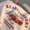 Футболка женская 7 Cherries из хлопка плотностью 230 г с коротким рукавом, выпуск 2024 г. — свободный крой, мягкий и милый стиль