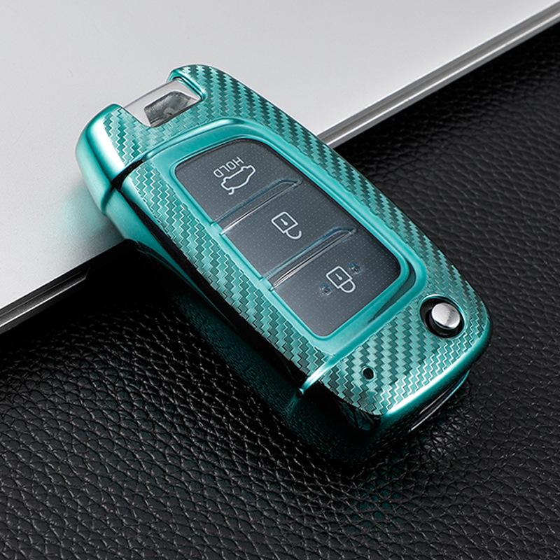 Carbon Fiber Pattern Key Cover for Hyundai Reina, Verna, Ruiyi, Sonata 8