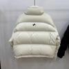 2024 новый пуховик женский короткий воротник-стойка вышивка сзади утолщенный маленький хлеб куртка 90 белый утиный пуховик