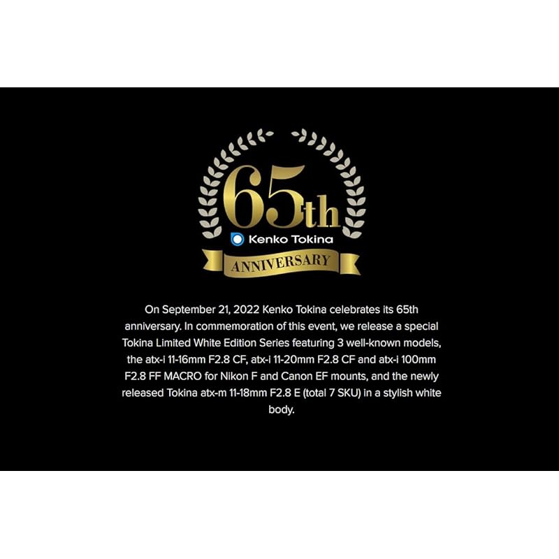 Tokina Tokina wide angle zoom lens atx-m 11-18mm WE F2.8 E white edition for Sony E APS-C format compatible 641323