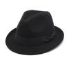 Men'S And Women'S Top Hats, Black Bow Jazz Jazz Hat, Woolen Hat, Small Curled Brim Hat, Denim Top Hat.
