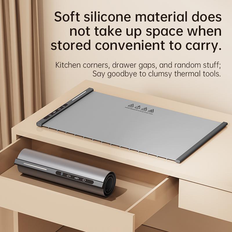 Flexible Silicone Food Warmer Mat Foldable Food Warming Tray Electric Food Warming Mat Warm Cutting Board Constant Warm Dishes