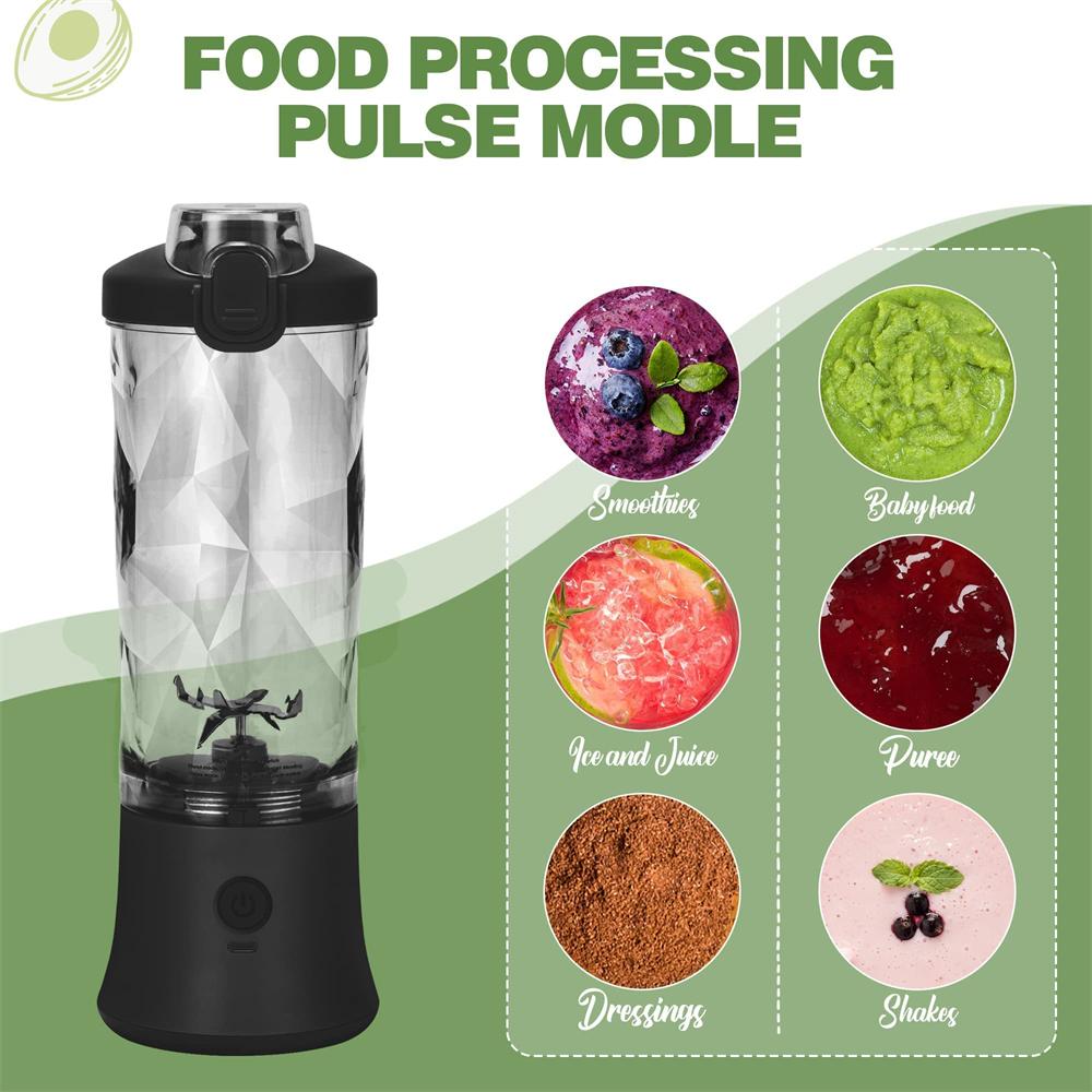 600ML Electric Portable Blender Smoothies USB Rechargeable 4000mAh Powerful Ice Crush Fresh Fruit Juicer Mini Personal Blender