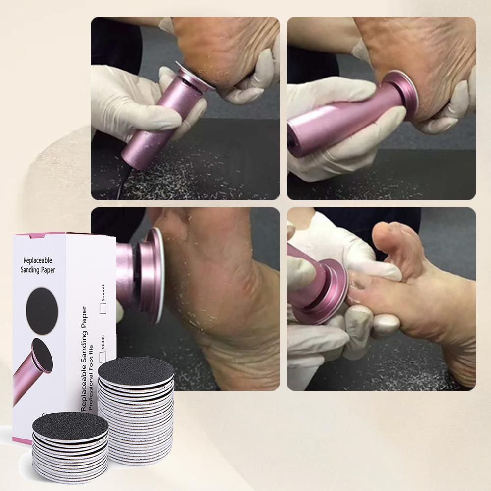 60 шт. 43 мм Наждачная бумага для удаления ороговевшей кожи стопДля электрической пилки для ногтей Кутикула Мозоли Сменная шлифовальная бумага Профессиональный педикюр