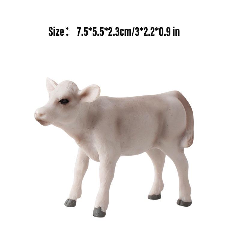 Kid's Gift Animal Model Simulation Farm Animal Figures Educational Toy Plastic Material Cow Category 14x8cm Size