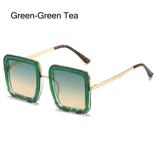 Большие квадратные солнцезащитные очки, женские модные блестящие солнцезащитные очки с бриллиантами, крутые хрустальные оттенки, хипстерские очки Uv400