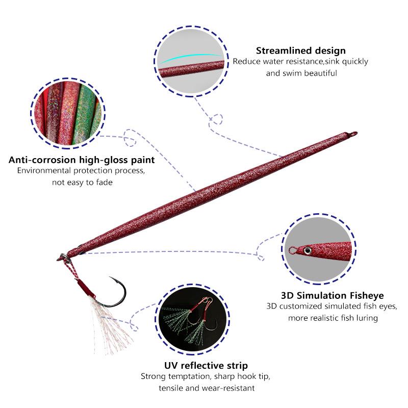 Светящаяся Шелковая Железная Пластина Рыболовная Приманка - 60/80г Морская Приманка