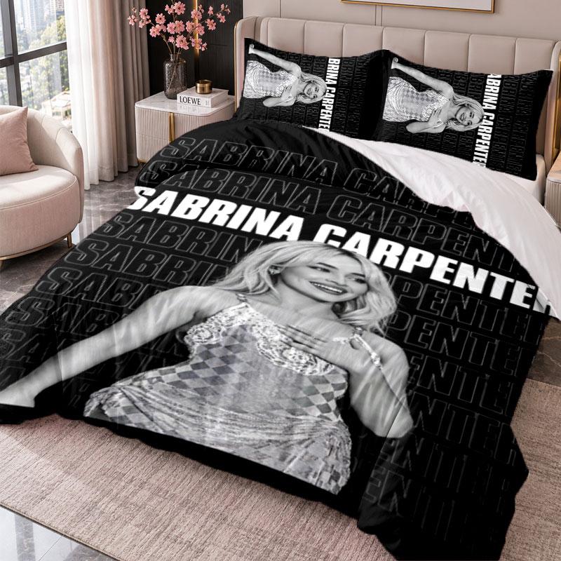 Sabrina Carpenter 3Pcs Bedding Set Duvet Cover With Two Pillowcases For Bedroom Home Decoration