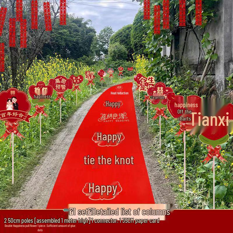 Rural Wedding Reception Road Sign Decoration Supplies