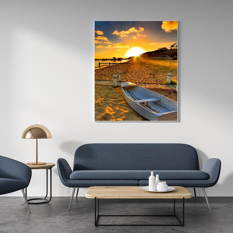 DIY 5D алмазная живопись закат пляж Алмазная вышивка вид на море вышивка крестом полная круглая дрель искусство домашний декор ручной подарок