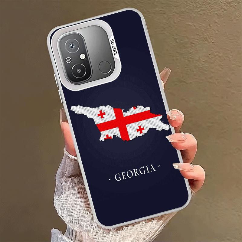Georgia Passport Flag Shockproof Phone Case for Xiaomi Poco X7 X6 X5 X3 Pro F7 Ultra M8 Redmi 15C 15 14C 13C 12C 10C 13 12 10