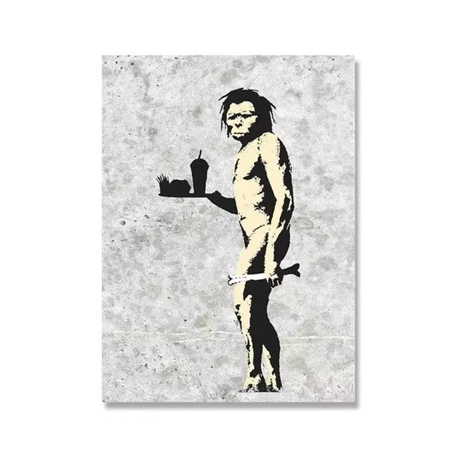 Graffiti Artwork Canvas Painting Prints Wall Art Pictures Girl with Red Balloon Black White Posters Nordic Home Decor