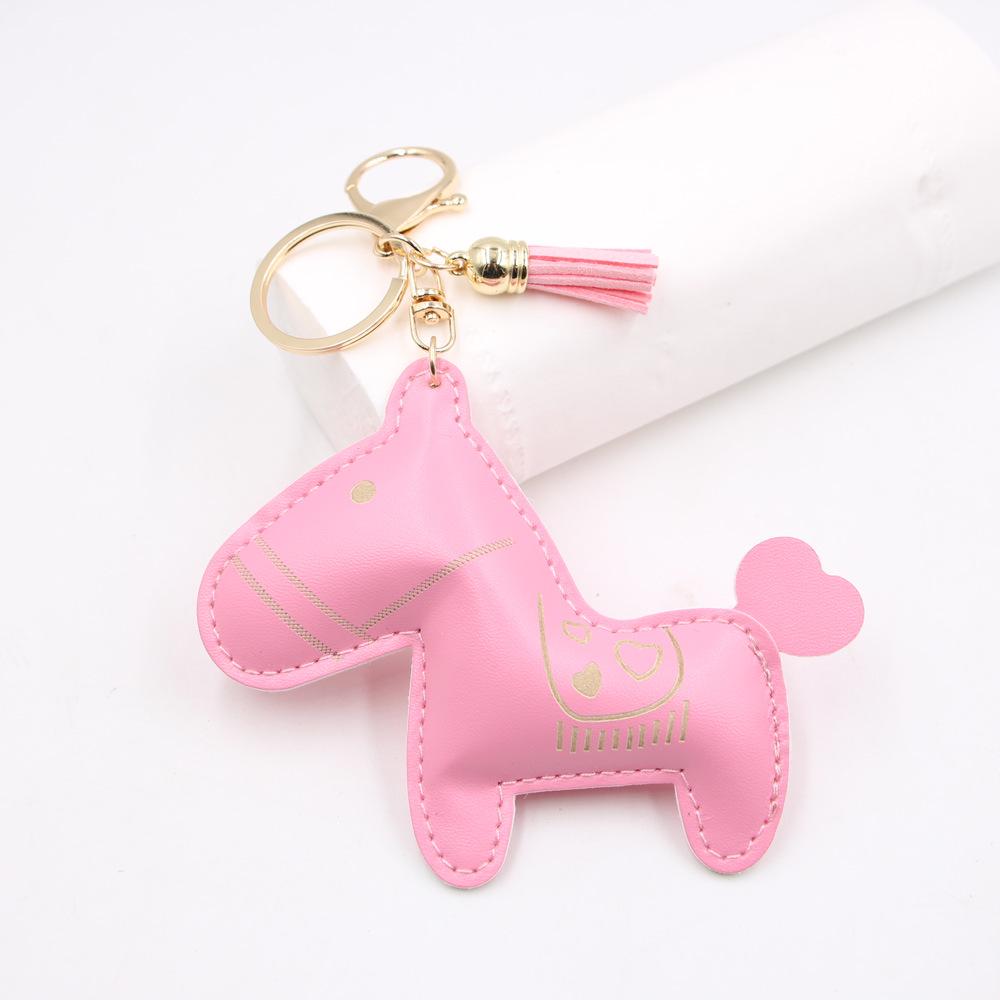 Pink Pony PU Leather Keychain and Bag Pendant - Year of the Horse Edition