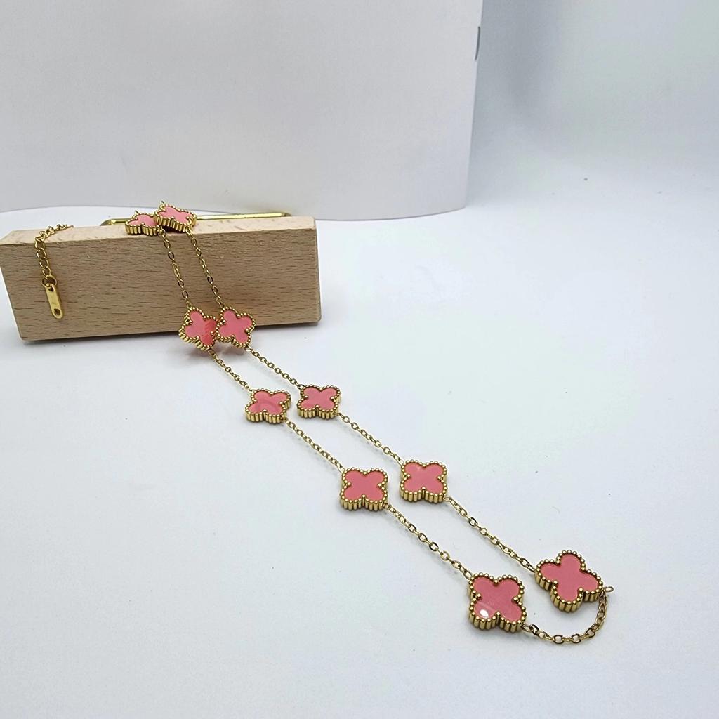 Ожерелье с четырьмя листочками клевера, легкая роскошная простая цветочная ключичная цепочка, женское ожерелье Haute Sense