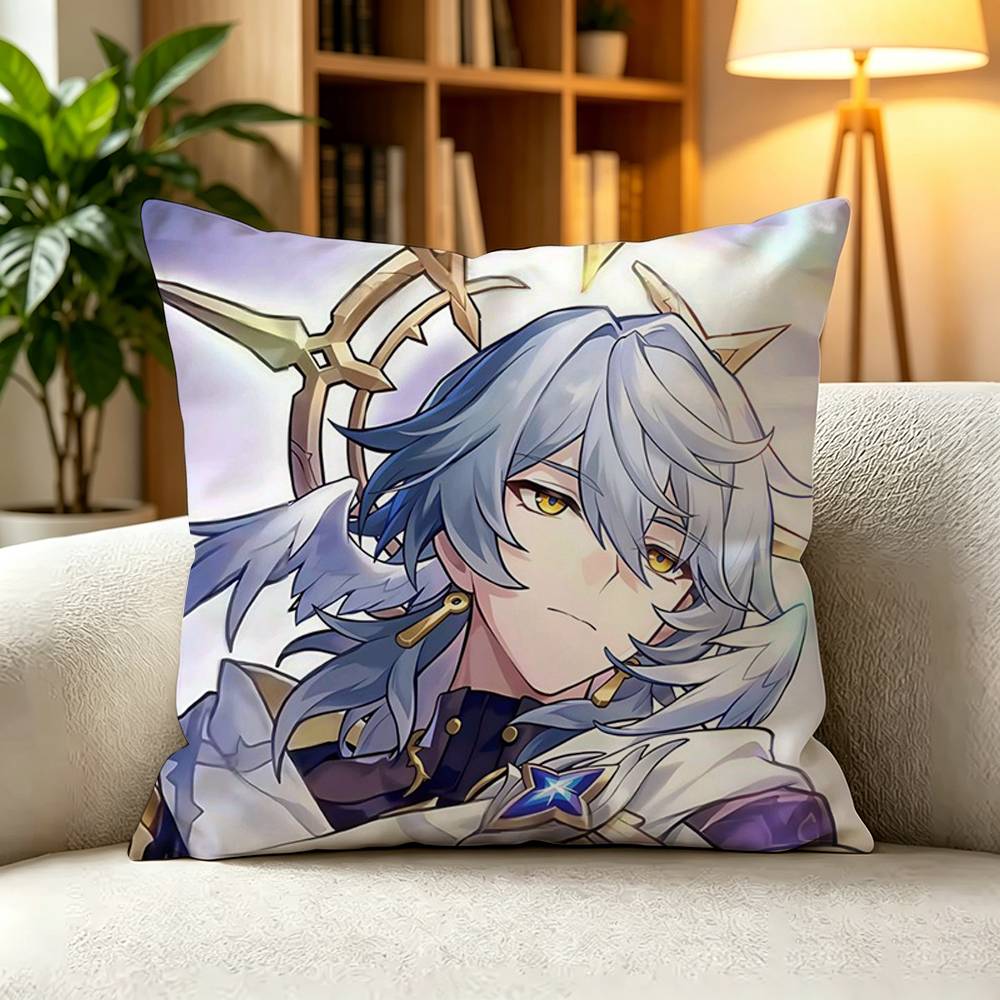 HHonkai Star Rail Sunday Square DoubleSided printed Pillow Case Bedroom Bedside Pillow Sofa Cushion Cover