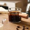 Хит продаж Кофемашина ручного приготовления с деревянной ручкой Одно/двухпортовая Стеклянная мерная чашка для кофе Точная шкала, 750 мл, Многоразовая