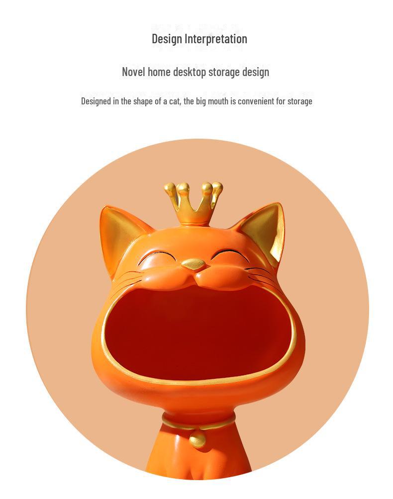 Роскошное украшение из смолы Lucky Cat для хранения ключей и украшения