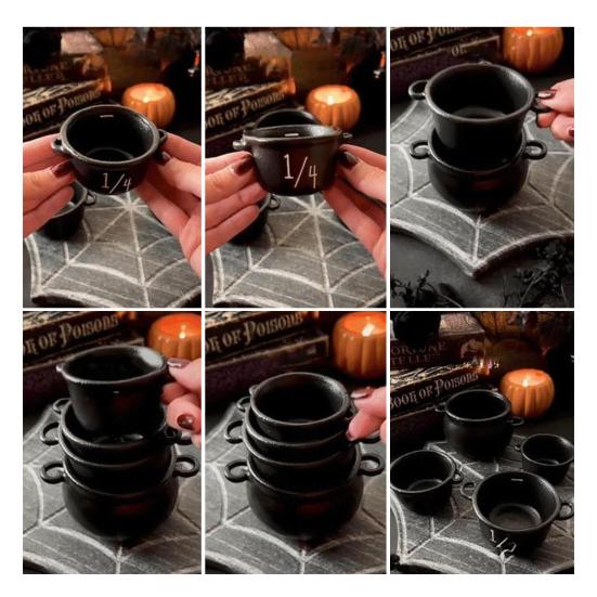 Мини Черный Котел Хэллоуин Ведьмин Котел Горшок Ведро Многоцелевая Маленькая Конфетница для Хэллоуина Угощение или Жизнь Вечеринка Сувениры