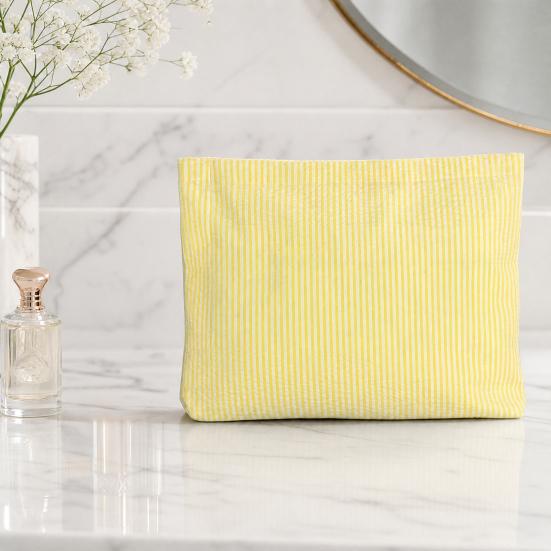 Striped Makeup Bag, Zipper Closure, Durable Portable Cosmetic Storage Bag, for Travel Business Trips And Outdoor Use
