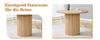 Round Dining Table Made of MDF (100 cm) for 4-6 People: Tabletop (4 Segments) in Light Wood Look, Cylindrical Legs with Metal Support & Velcro.